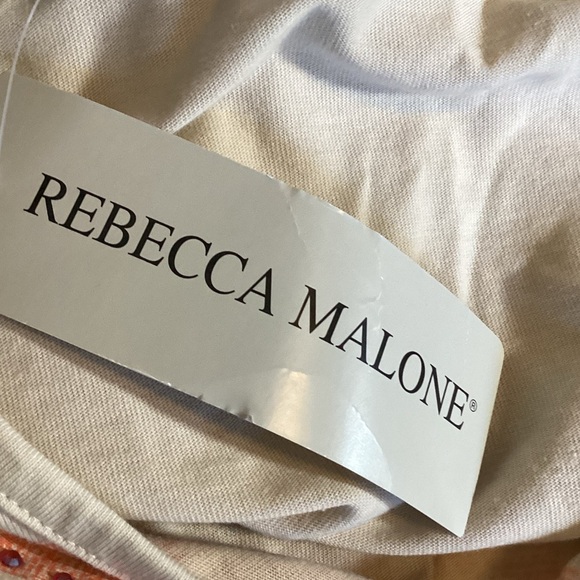 Rebecca Malone Graphic T-Shirt With ¾ Sleeves Size Large NWT - Picture 4 of 8
